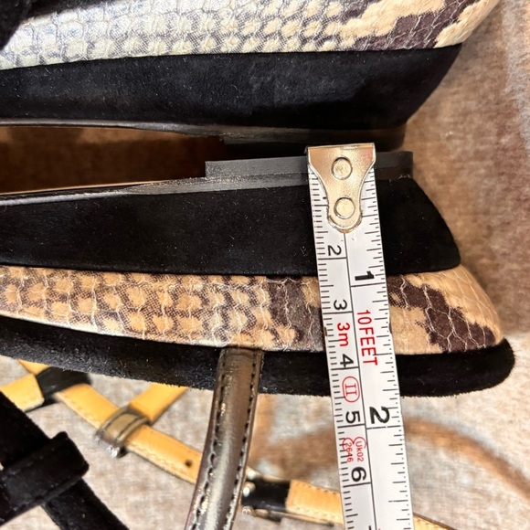 AQUATALIA Sz 10 Sandals With Animal Decor Strappy Low Wedge Suede Leather - Picture 6 of 8